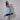 Rochie baby blue cu spate gol si volane din dantela Leda