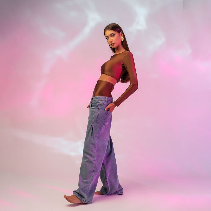 Chiloti modelatori din lycra cu talie inalta Macadamia