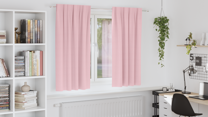 Perdele Opaque cu Inel 2 buc. Roz bebe 175 x 140 cm Poliester