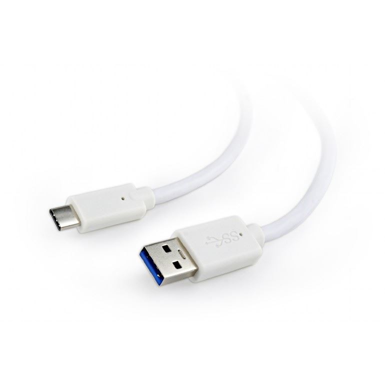 Gembird Cablexpert USB 3.0 AM --> Type-C (AM/CM) kábel 1m fehér (CCP-USB3-AMCM-1M-W) (CCP-USB3-AMCM-1M-W)-0