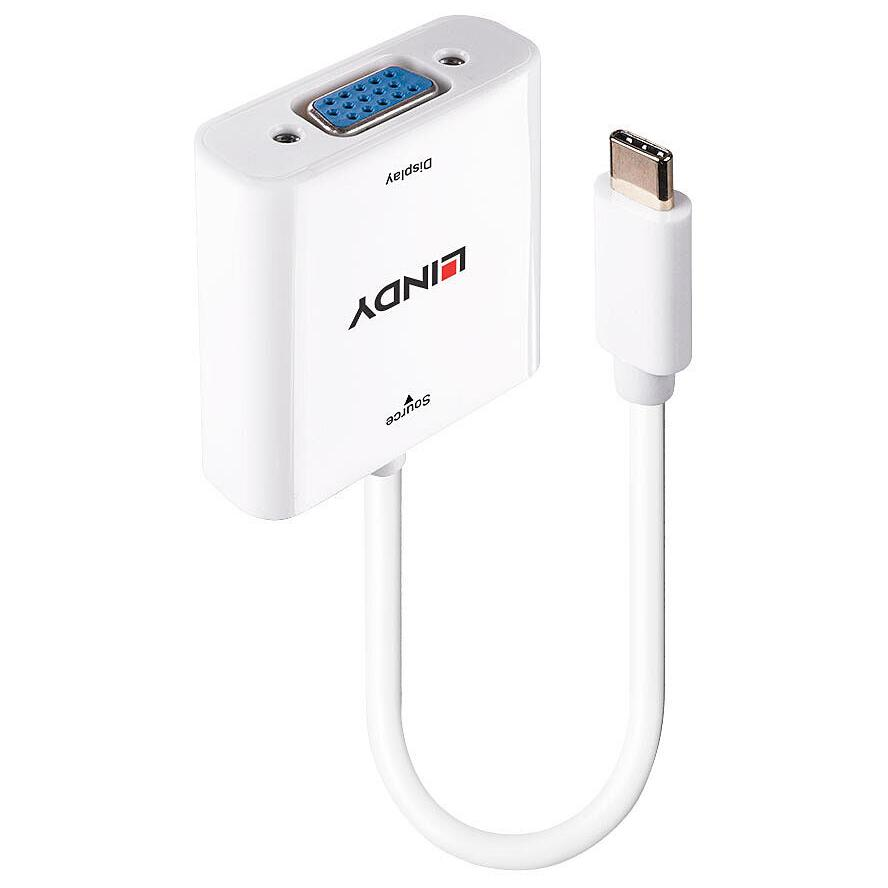 Lindy 43355 video átalakító kábel USB C-típus VGA (D-Sub) Fehér (43355)-0