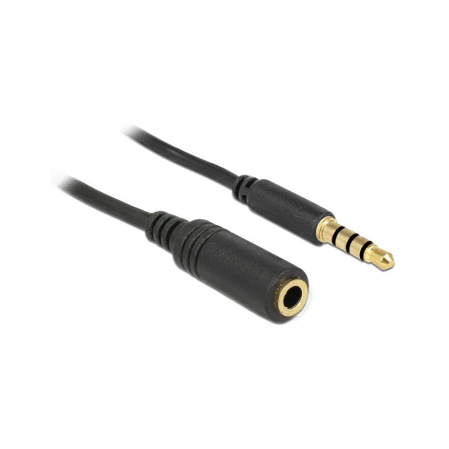 DeLock Extension Cable Audio Stereo Jack 3.5 mm male / female IPhone 4 pin 1m Black (84666)-0
