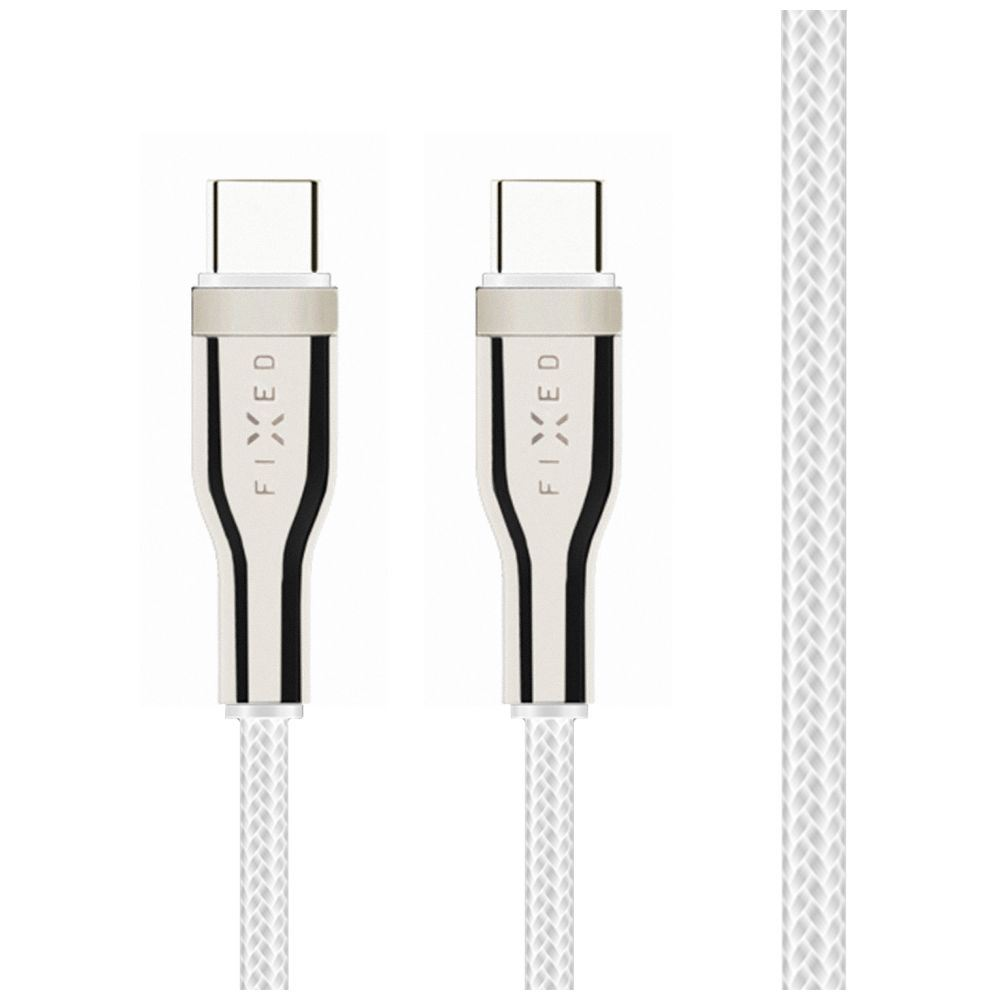 FIXED USB-C - USB-C harisnyázott kábel 100W, 1,2m fehér (FIXDB-CC12-WH) (FIXDB-CC12-WH)-0