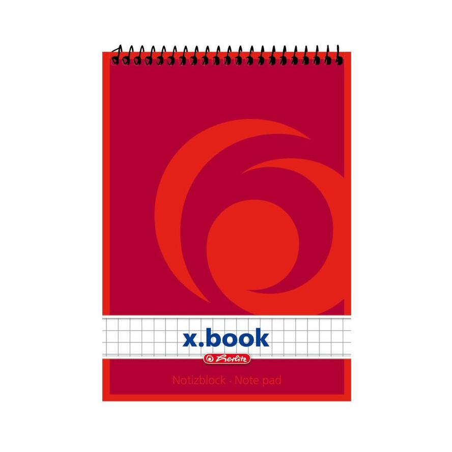 Herlitz A6 50 lapos kockás spirálblokk (110635)-0