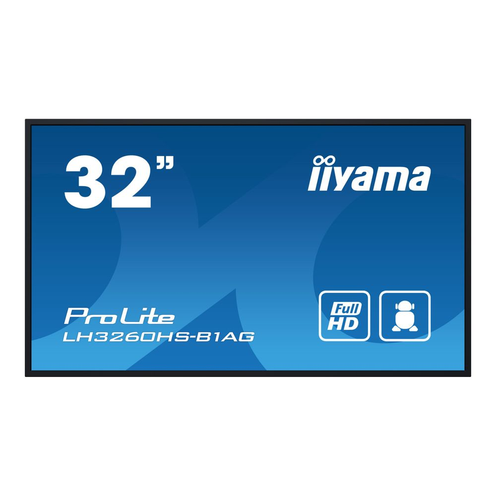 iiyama PROLITE Álló digitális tábla 80 cm (31.5") LED Wi-Fi 500 cd/m² Full HD Fekete Beépített processzor Android 11 24/7 (LH3260HS-B1AG)-0