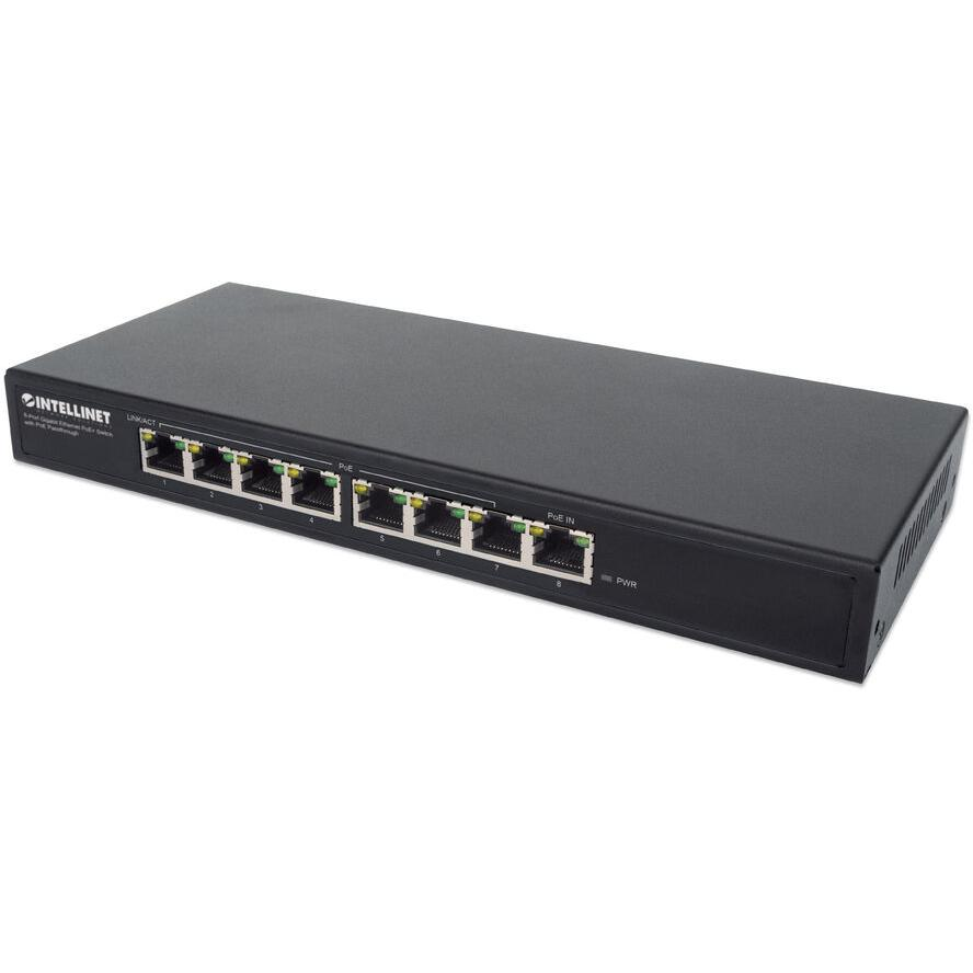 Intellinet 561679 hálózati kapcsoló Gigabit Ethernet (10/100/1000) Ethernet-áramellátás (PoE) támogatása Fekete (561679)-0