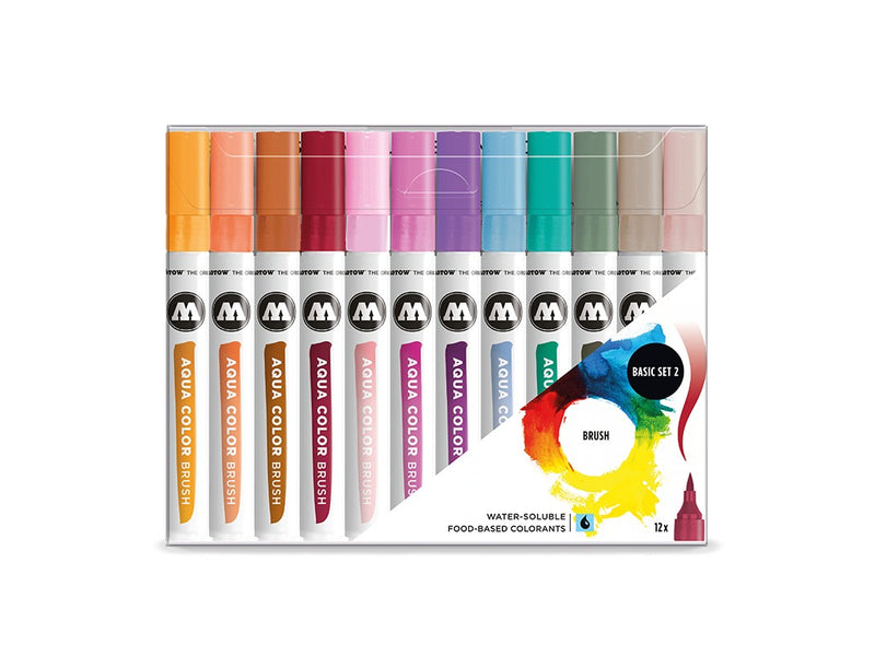 Brush Pen Molotow Aqua Color Basic2 12 buc/set