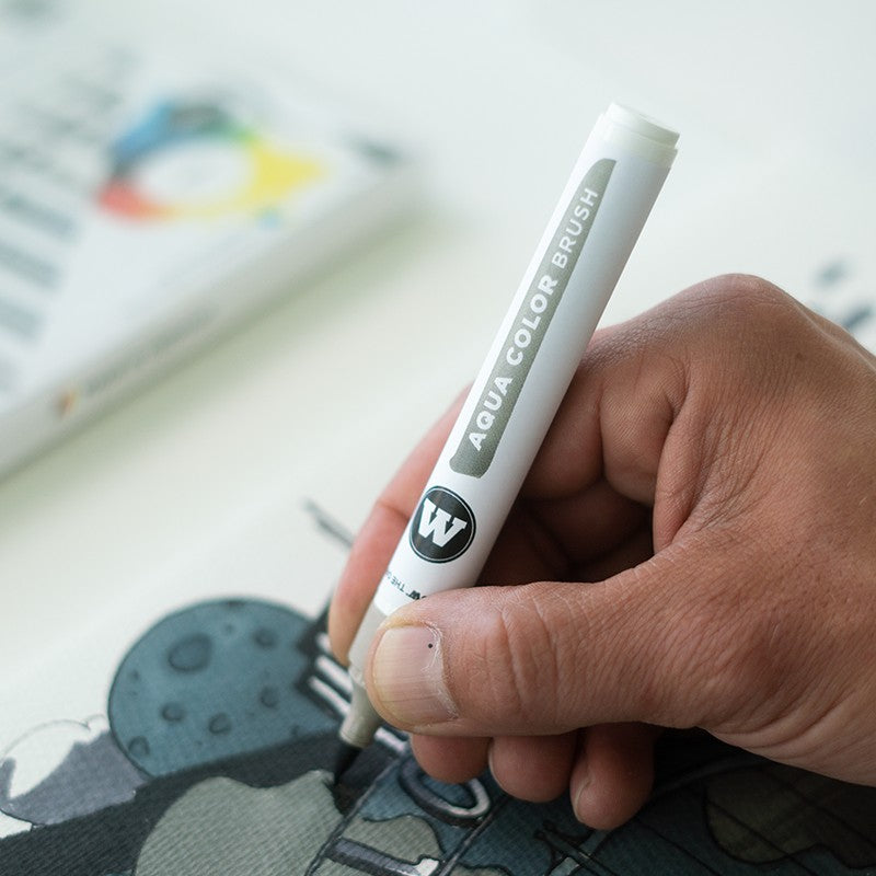 Brush Pen Molotow Aqua Color Grey 12 buc/set