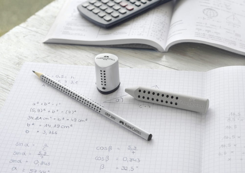 Ascuțitoare plastic simplă cu container mini grip 2001 gri Faber-Castell