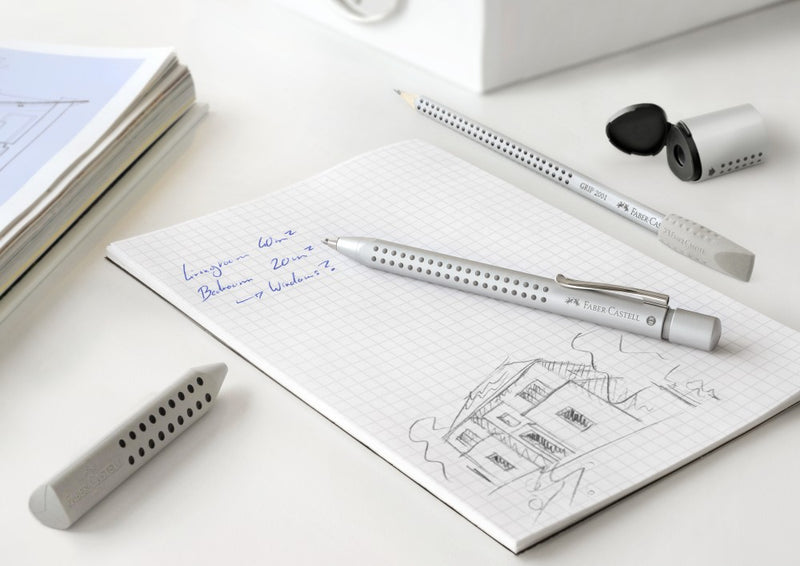 Ascuțitoare plastic simplă cu container mini grip 2001 gri Faber-Castell