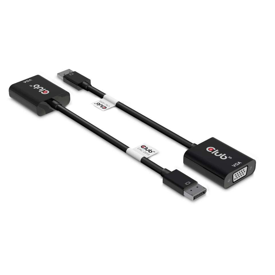 Club3D Adapter DisplayPort > VGA aktiv St/Bu schwarz Polybeutel (CAC-2013)-0