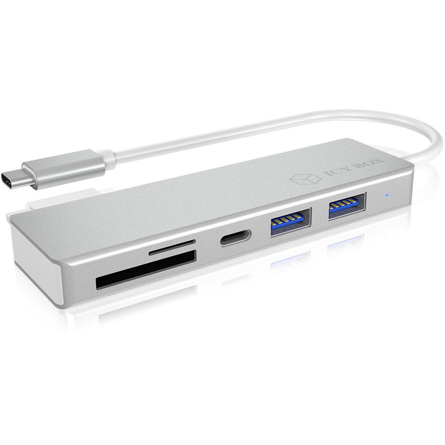 ICY BOX IB-HUB1413-CR USB 3.2 Gen 1 (3.1 Gen 1) Type-C Ezüst (IB-HUB1413-CR)-0