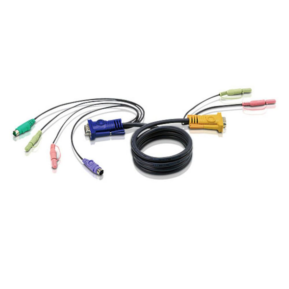ATEN PS/2 KVM Cable 2L-5302P - KVM/KVM - 1.8 m - with 3-in-1 SPHD and Audio (2L-5302P)-0