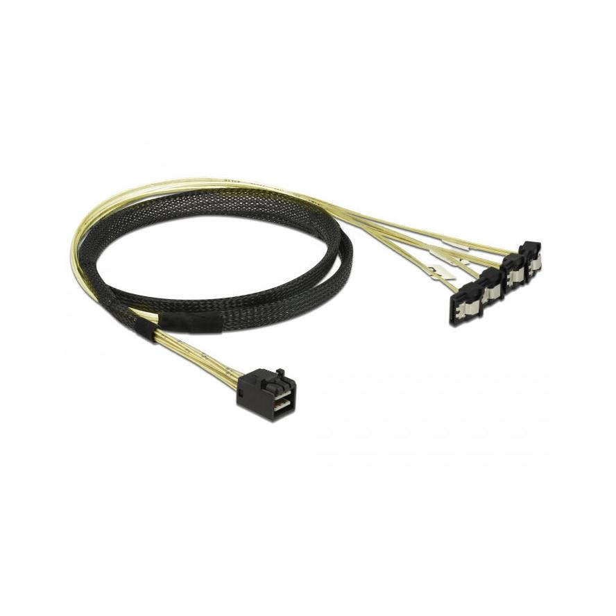 DELOCK SAS-Kabel MiniSAS HD SFF-8643 > 4xSATA 7Pin gew. 1.0m (85685)-0