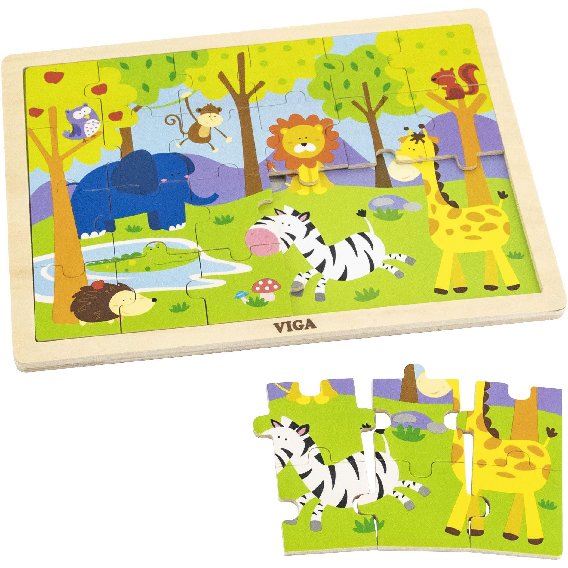 Fa puzzle 24 darab - állatkert (6934510501983)-0