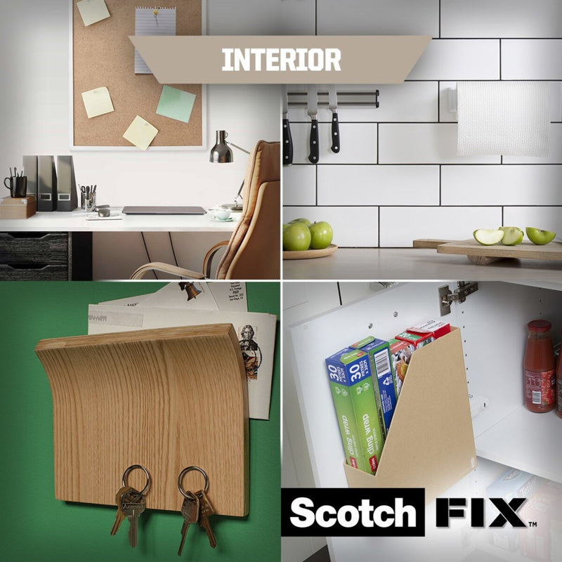 Bandă dublu adezivă montare suprafețe interioare, 19 mm x 1,5 m, 3M Scotch-Fix™
