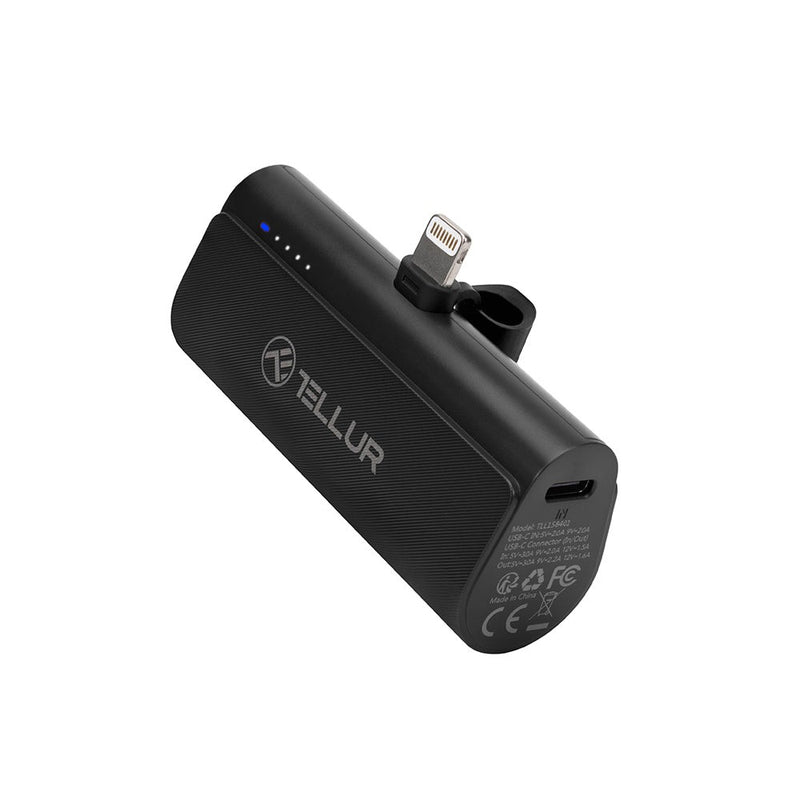 Baterie externă Tellur PD203 5000mAh, QC3.0 18W + PD20W, Lightning, negru