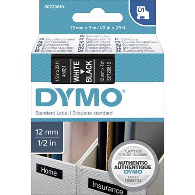 DYMO feliratozószalag D1, 12mm, fekete szalag,fehér betű S0720610 (S0720610)-0