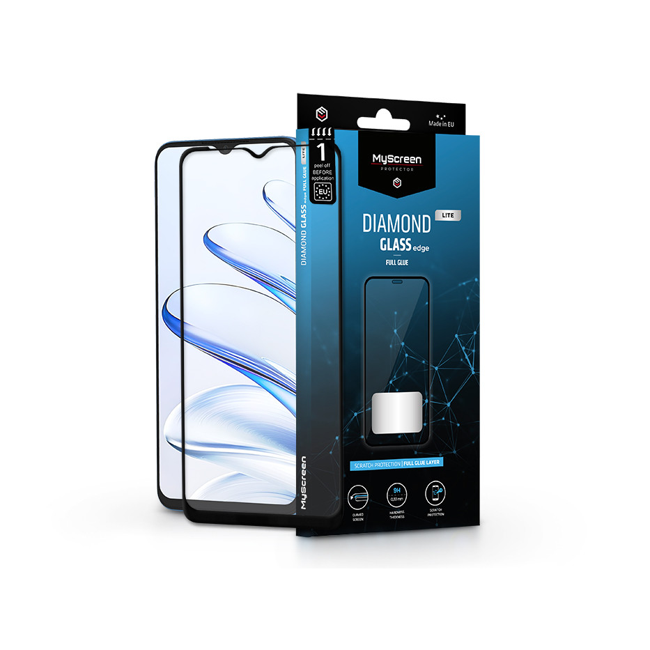 Honor 70 Lite edzett üveg képernyővédő fólia - MyScreen Protector Diamond Glass Lite Edge2.5D Full Glue - fekete (MS221627)-0