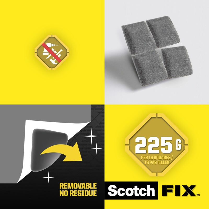 Benzi dublu adezive montare interior repoziționabile, 64 buc/pachet, 3M Scotch-Fix™