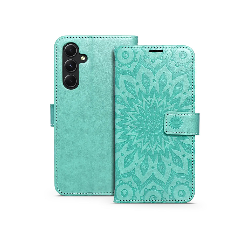 Mezzo Book Flip bőrtok - Samsung SM-A546 Galaxy A54 5G - mandala zöld (PT-6648)-0
