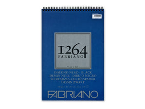 Bloc desen 1264 Black Drawing, A3, 200gr, 40 file, cu spirală Fabriano