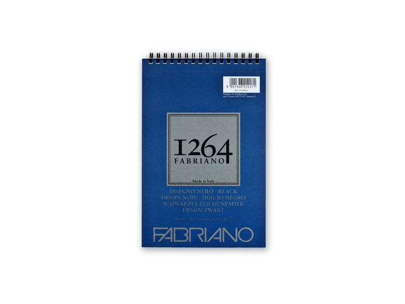 Bloc desen 1264 Black Drawing, A5, 200gr, 20 file, cu spirală Fabriano
