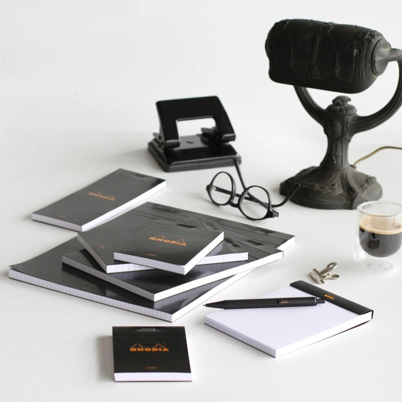 Blocnotes 11 x 7 cm, capsat, 80 file, N°14, Rhodia Basic, black