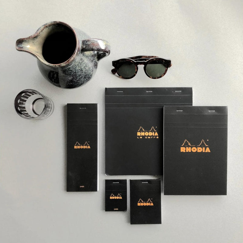 Blocnotes 8,5 x 12 cm, capsat, 80 file, N°12, Rhodia Basic, negru