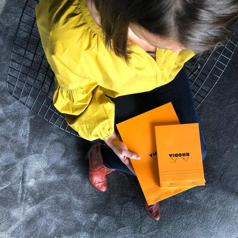 Blocnotes A4, capsat, 80 file, N°18, Rhodia Basic, orange