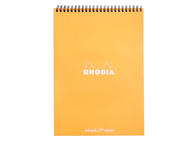 Blocnotes grafic A4, spirală metalică dublă, 80 file, Rhodia Classic Orange