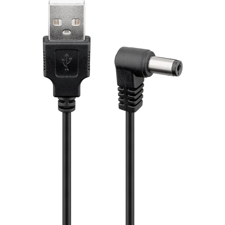 Goobay 55157 USB-A apa - DC (5.5 x 2.1mm) apa Töltőkábel - Fekete (0.5 m) (55157)-0