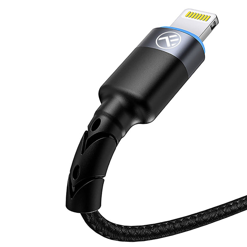 Cablu Tellur USB to Lightning cu LED, 2A, nailon, 2m, nailon, negru