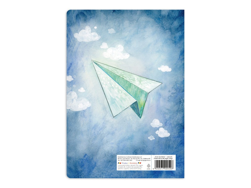 Caiet Aperta, Avion de hârtie, A5, 48 file, 80g, Matematică