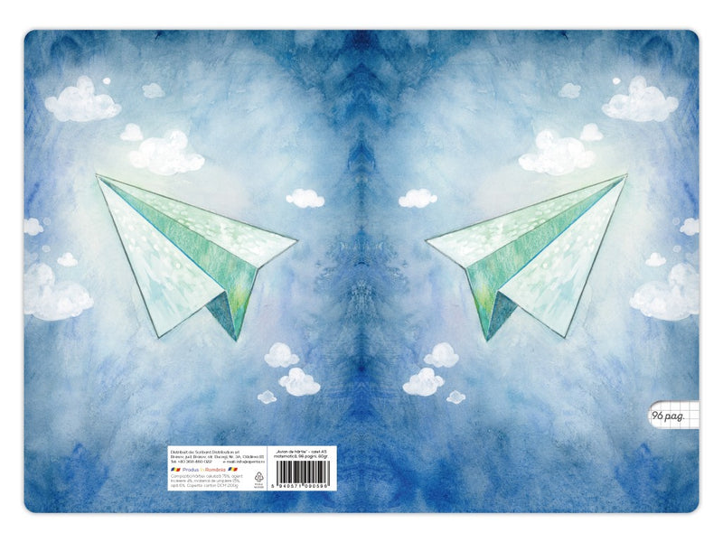 Caiet Aperta, Avion de hârtie, A5, 48 file, 80g, Matematică