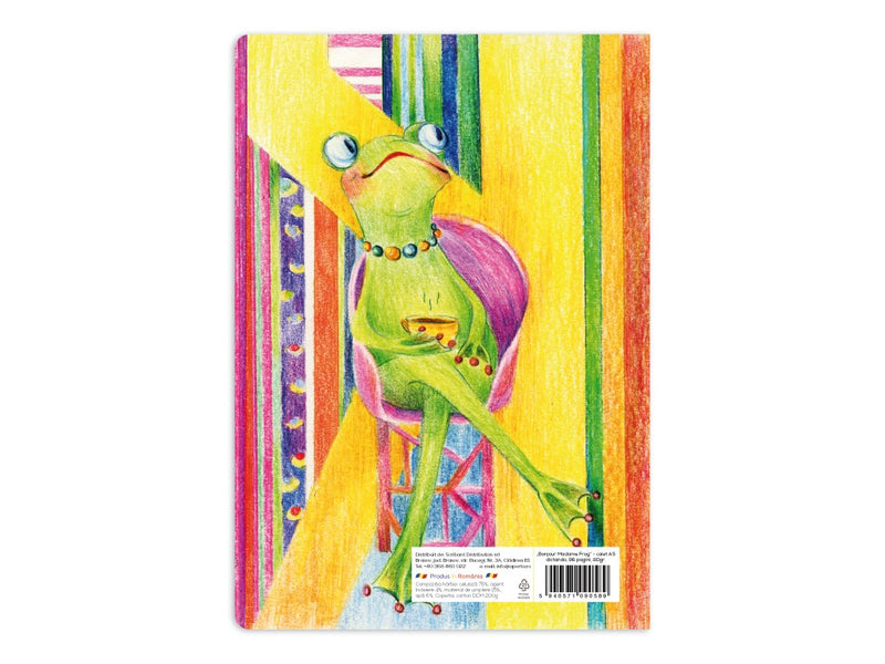 Caiet Aperta, Bonjour Madame Frog, A5, 48 file, 80g, Dictando