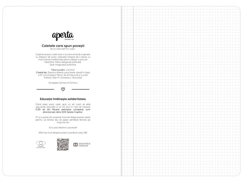 Caiet Aperta, Control, A4, 48 file, 80g, Matematică