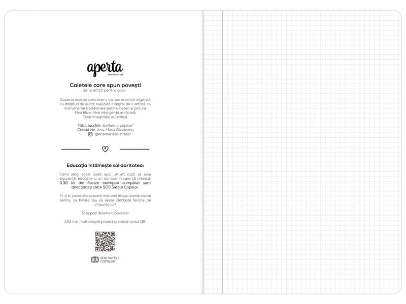 Caiet Aperta, Elefantul popicar, A4, 48 file, 80g, Matematică