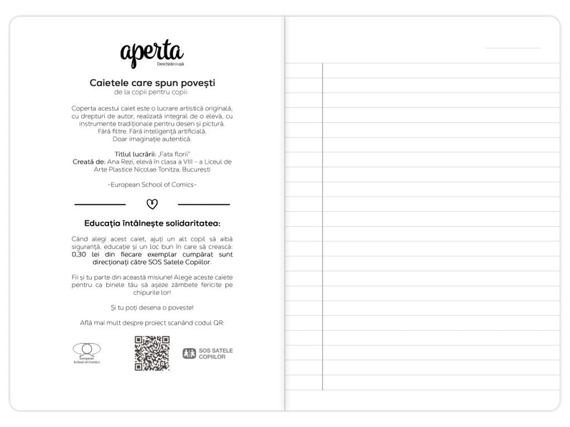 Caiet Aperta, Fata florii, A5, 48 file, 80g, Dictando