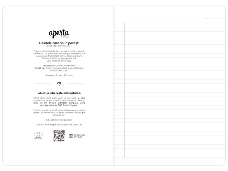 Caiet Aperta, Iubirea neînțeleasă, A4, 48 file, 80g, Dictando