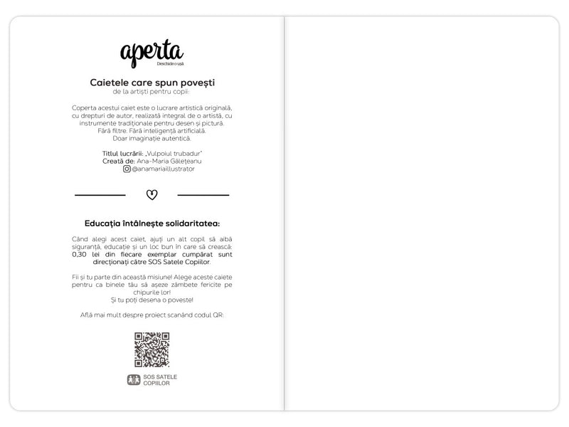 Caiet Aperta, Vulpoiul trubadur, A5, 48 file, 80g, Foi veline
