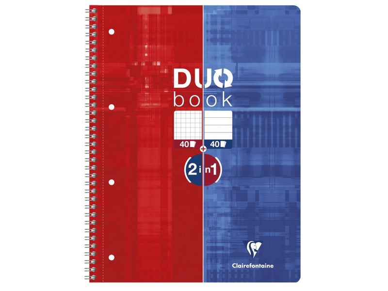 Caiet A4+ Duo, reversibil, cu spirală, 80 file, Clairefontaine
