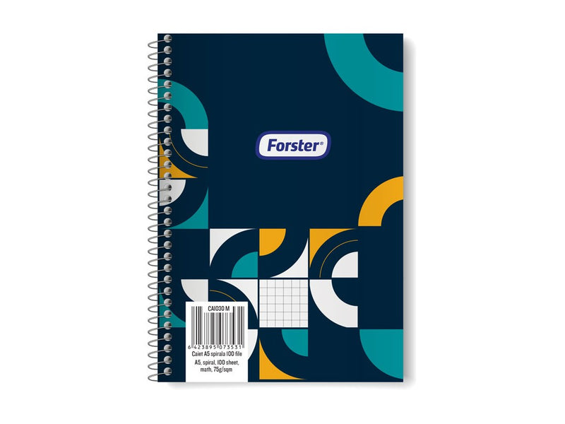 Caiet A5 spirală 100 file Forster