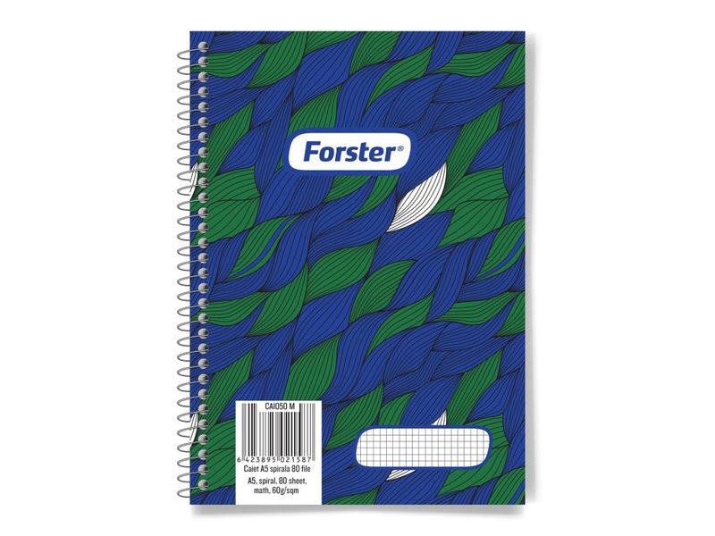 Caiet A5 spirală 80 file Forster