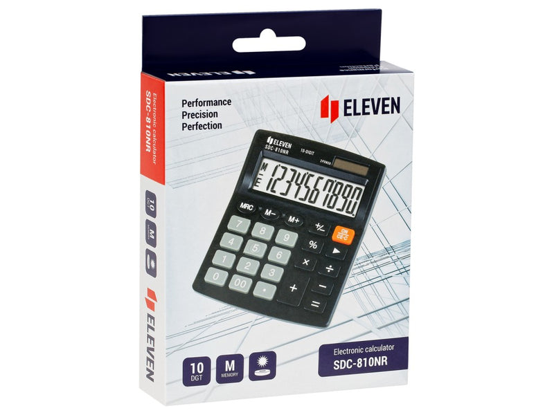 Calculator de birou 10 digiți, 124 x 102 x 25 mm, Eleven SDC-810NR
