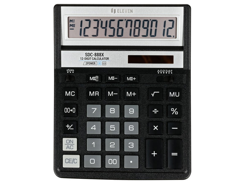 Calculator de birou 12 digit, 203 x 158 x 31 mm, Eleven SDC-888XBK
