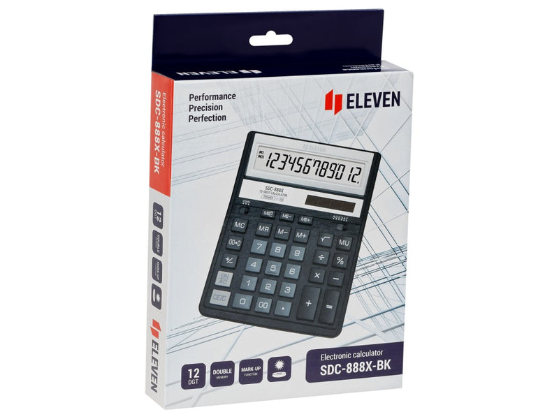 Calculator de birou 12 digit, 203 x 158 x 31 mm, Eleven SDC-888XBK