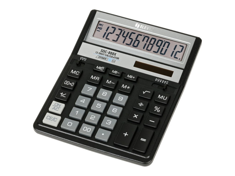 Calculator de birou 12 digit, 203 x 158 x 31 mm, Eleven SDC-888XBK