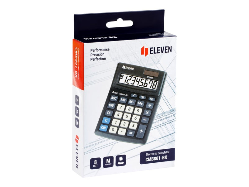 Calculator de birou 8 digiți, 137 x 102 x 31 mm, Eleven CMB801-BK