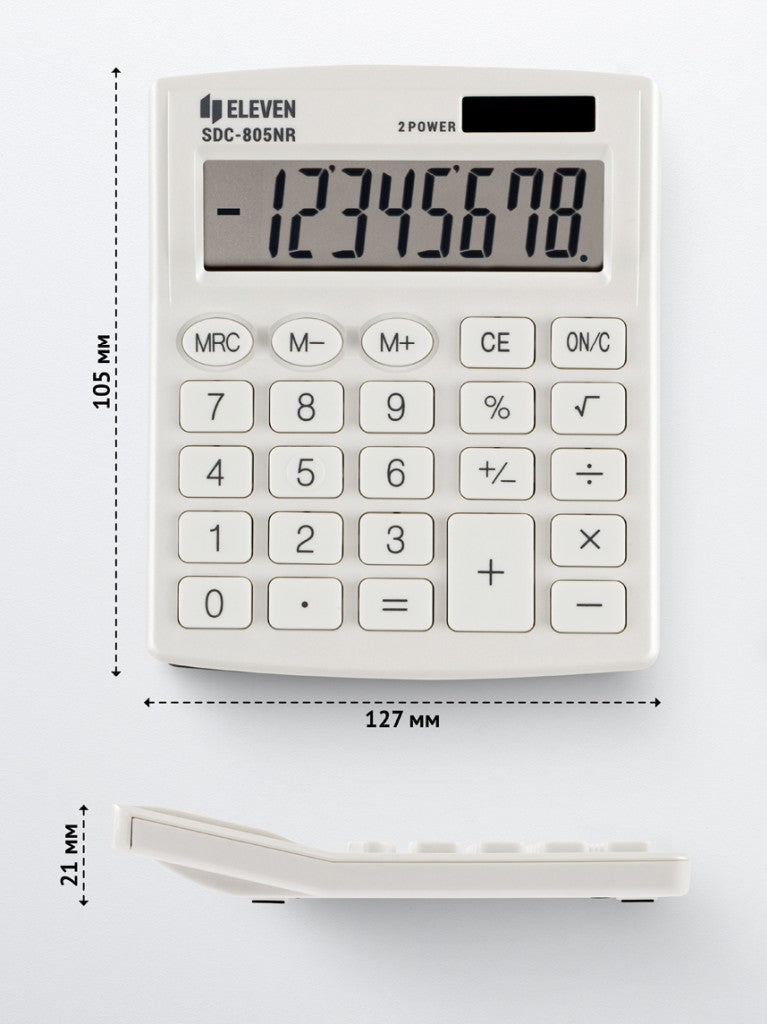 Calculator de birou 8 digiți, 120 x 105 x 21 mm, Eleven SDC-805
